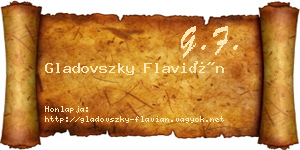 Gladovszky Flavián névjegykártya